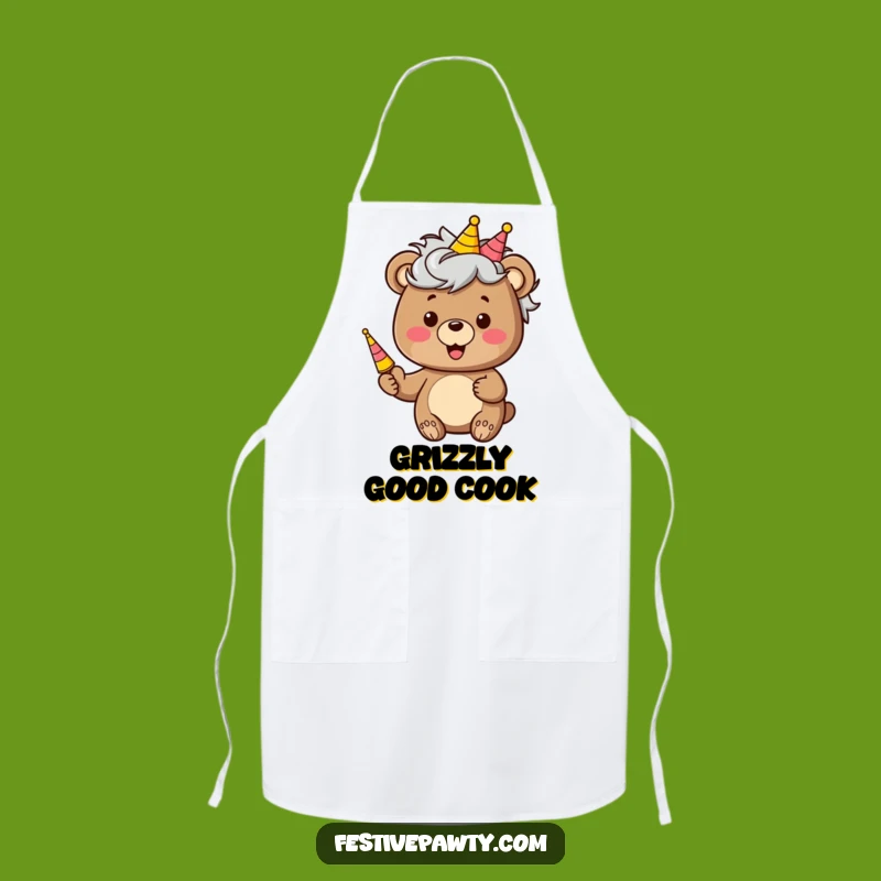 Funny Bear Chef Wig Apron: Hilarious Cookware for Festive Kitchen Fun!