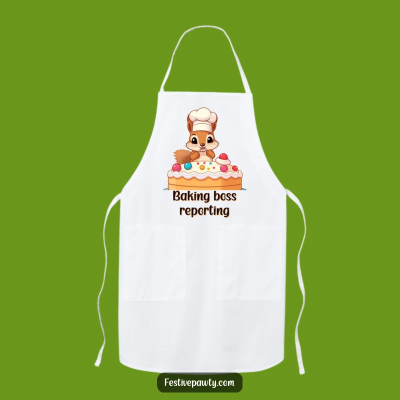 Funny Chef Squirrel Cake Decorating Apron: Bake with Hilarious Flair