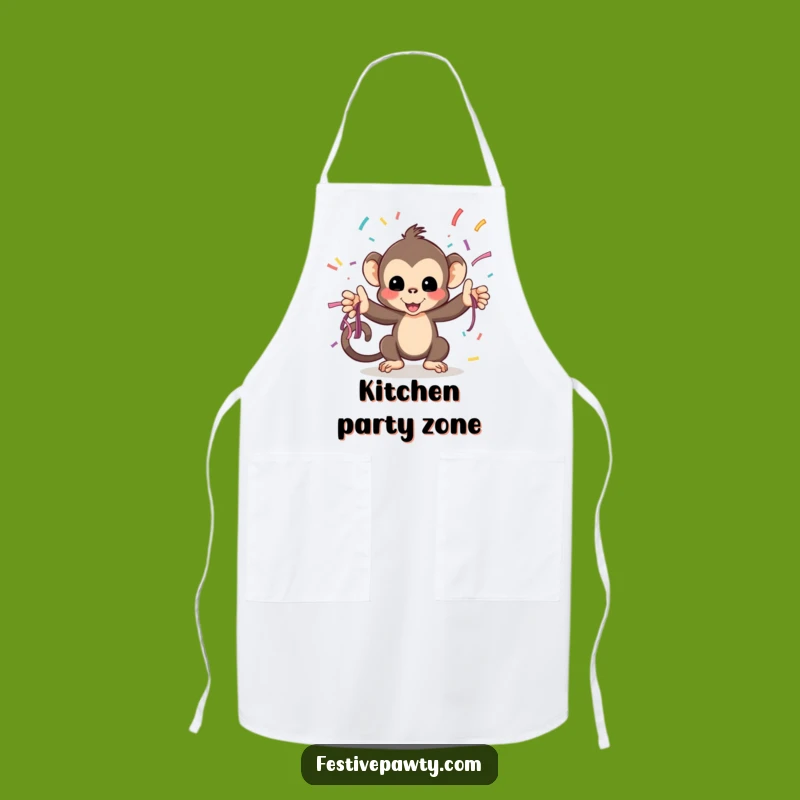 Funny Monkey Streamer Apron: Cook with Celebration, a Fun Funny Kitchen Gift