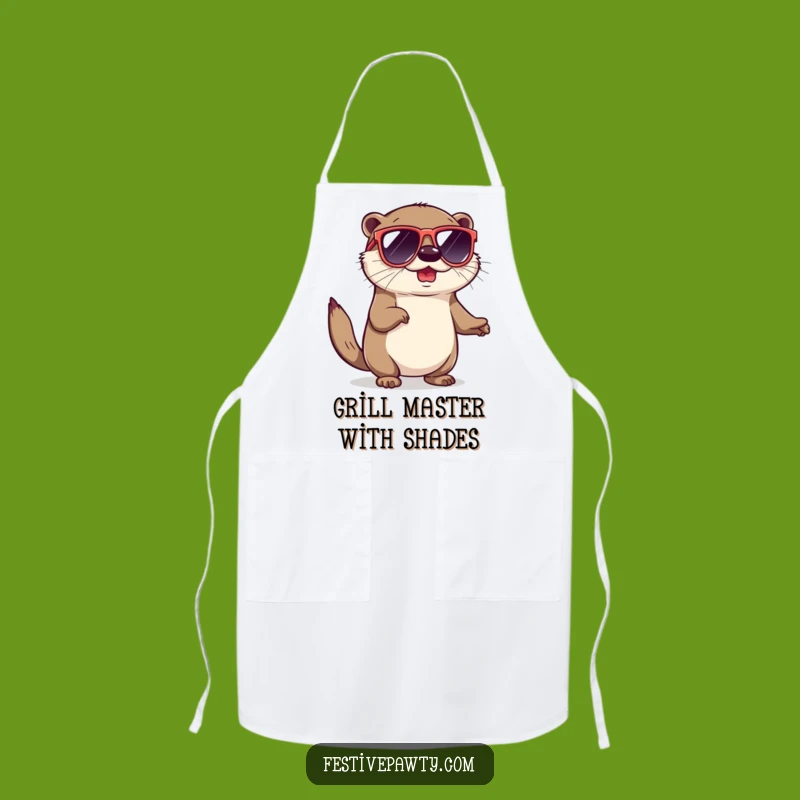 Funny Otter Sunglasses Apron: Cook with Cool & Humorous Flair