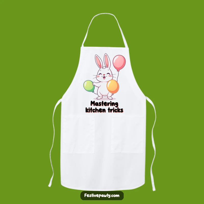 Funny Rabbit Chef Apron: Playful Juggler in the Kitchen with Balloons