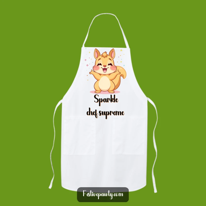 Funny Squirrel Apron - Ecstatic Glitter Chef's Fun Gift