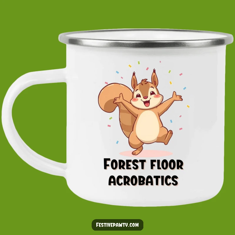Funny Squirrel Cartwheel Camping Mug: Enjoy Your Adventure with This Hilarious Confetti Cup