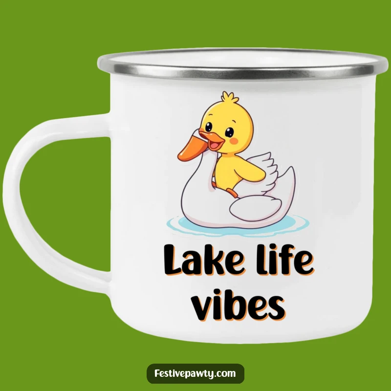 Funny Duck Swan Float Camping Mug: Sip Summer Fun Outdoors, a Funny Gift