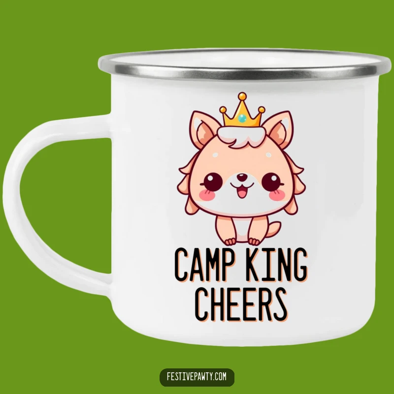 Funny Festive Animal Camping Mug: Crowned Cheer for Outdoor Parties