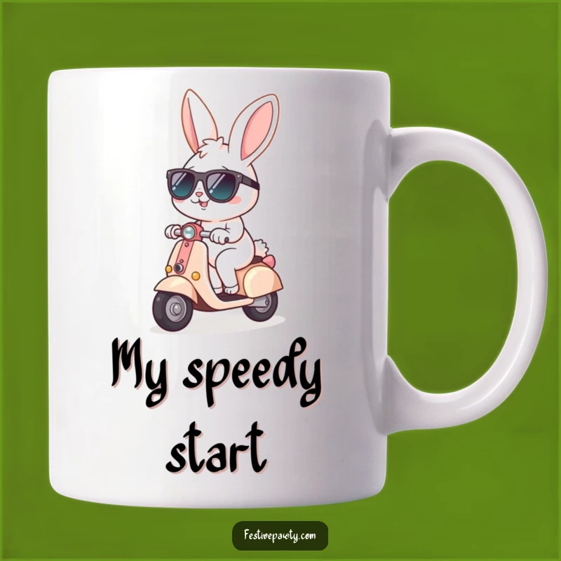 Funny Bunny Scooter Mug: Cool Sunglasses Rabbit, a Breezy Funny Gift!