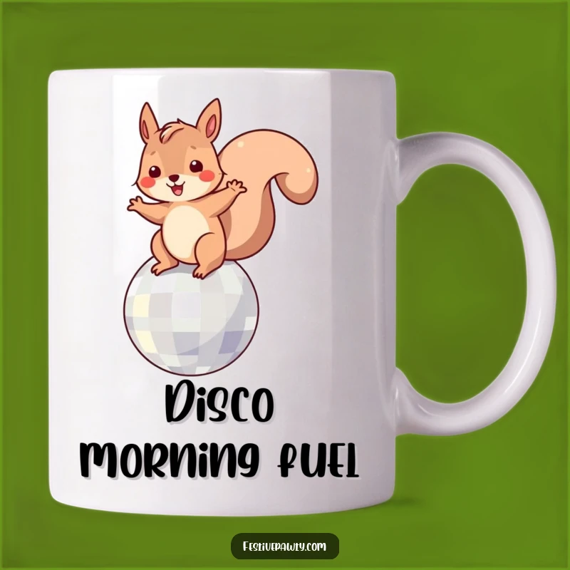 Funny Squirrel Disco Mug: Playful Dancer on a Disco Ball Gift