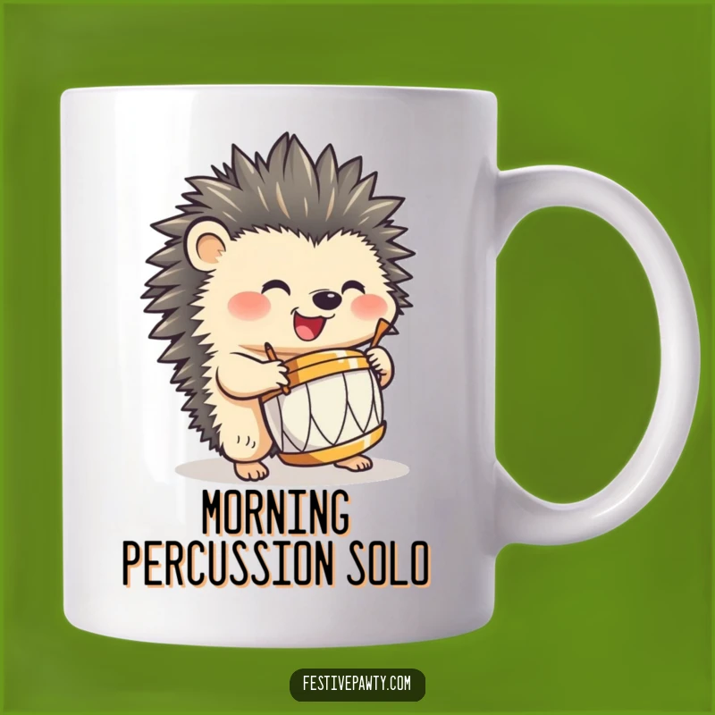 Funny Hedgehog Drummer Mug: Hilarious Gift for Music Lovers