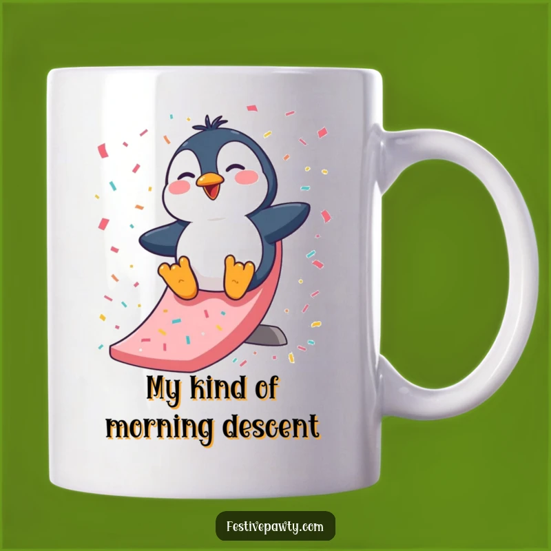 Funny Penguin Slide Mug: Giggling Arctic Fun, Perfect Gift for Laughter Lovers