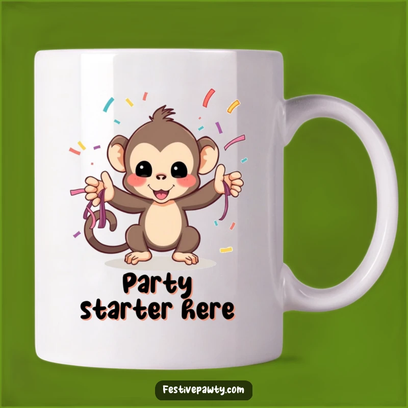 Funny Monkey Streamer Mug: Lively Party Fun, a Perfect Funny Gift for Celebrations
