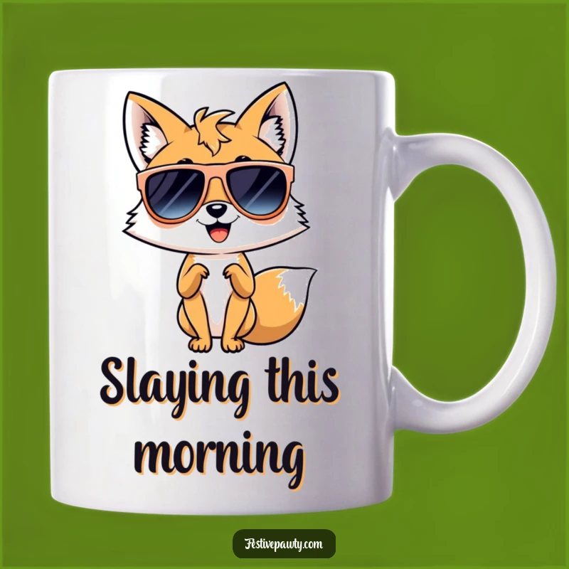 Funny Diva Fox Mug: Sassy Character Gift with Oversized Sunglasses
