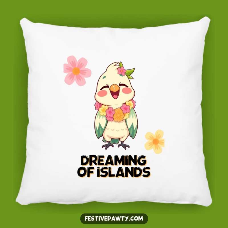 Soft Funny Parrot Lei Pillow - Cuddle with this Giggling and Festive Friend