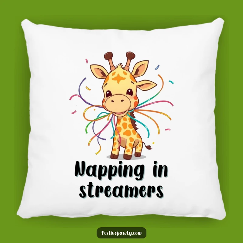 Funny Giraffe Streamer Pillow - Cozy Giggles, Cute Gift!