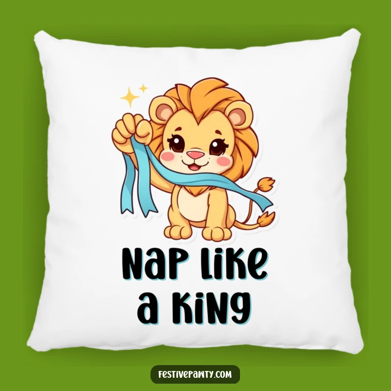 Funny Lion Victory Pillow: Cozy Triumph, Soft Pride, Perfect Accent Gift