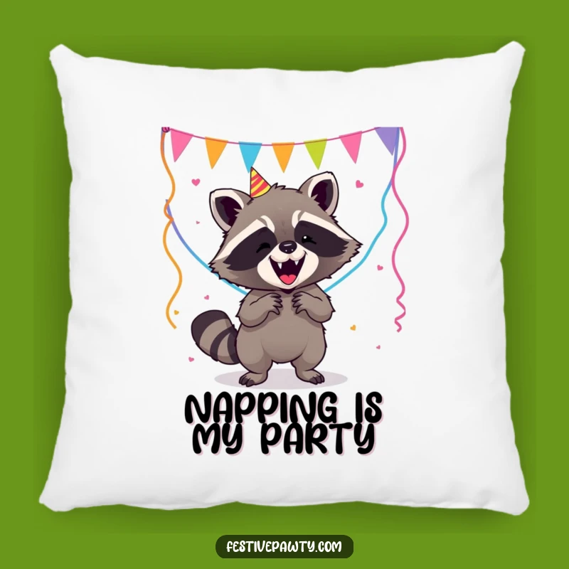 Funny Raccoon Pillow - Cozy & Hilarious Party Decor Gift