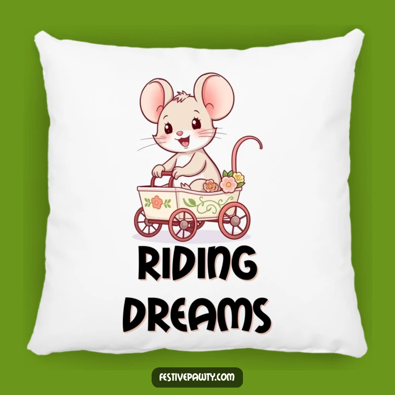 Soft Funny Mouse Cart Ride Pillow - Cuddle with this Adventurous and Delightful Friend
