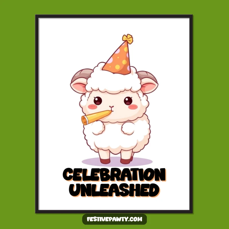Funny Sheep Party Digital Art - Hilarious Instant Download Decor