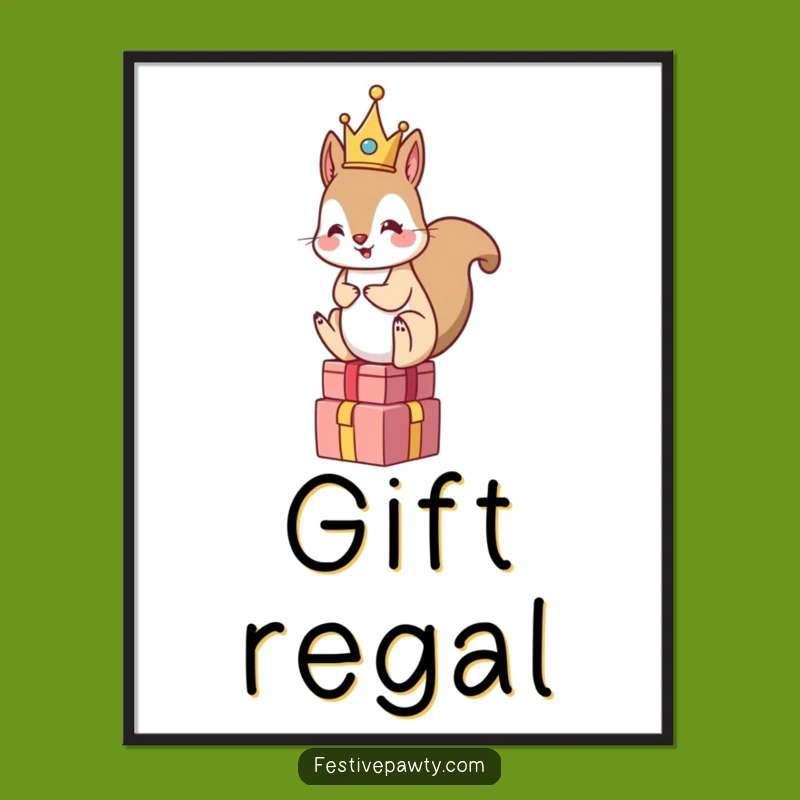 Funny Squirrel King Digital Art - Instant Regal Gift Decor