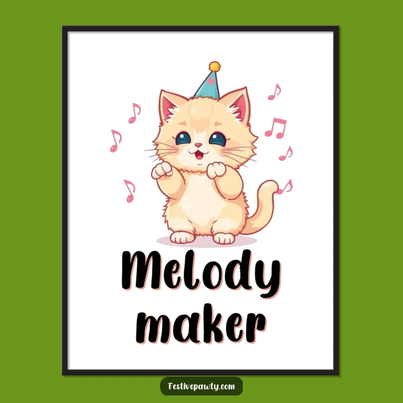 Funny Kitten Conductor Digital Art: Fluffy Music Maestro Download, a Versatile Funny Gift!