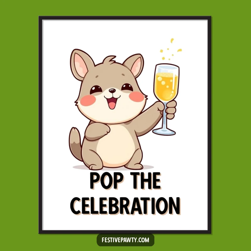 Funny Toasted Animal Fizzy Drink Digital Art - Instant Celebration Funny Gift