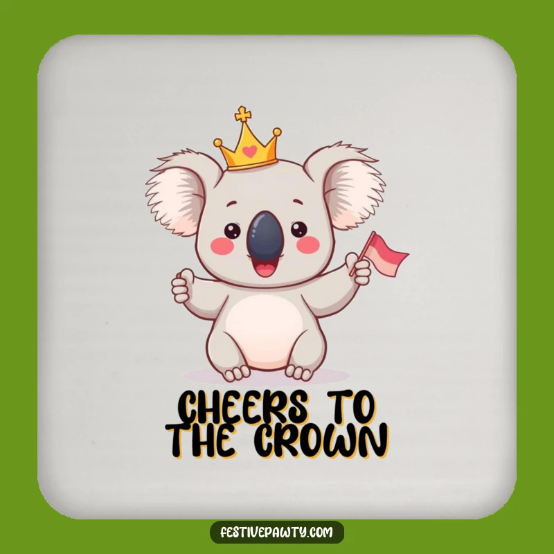 Funny Koala King Coaster - Royal Protection for Your Drinks