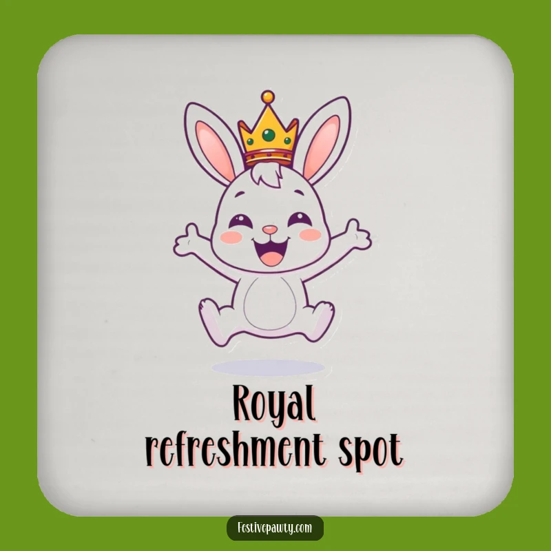 Funny Bunny Crown Coasters: Royal Surface Protection, Gift Set