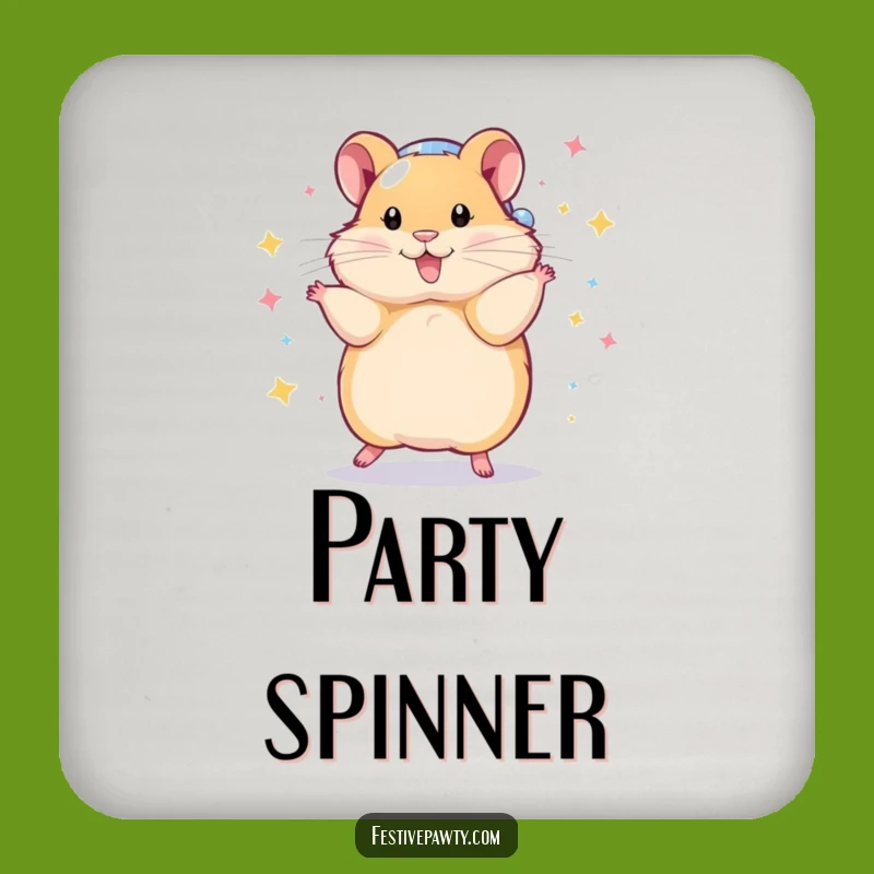 Funny Hamster Disco Drink Coaster: Cute Dancing Rodent Decor, a Groovy Funny Gift!