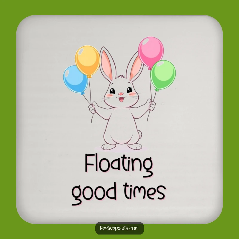 Funny Rabbit Balloon Juggling Coaster Set: Protect Surfaces, Playful Gift