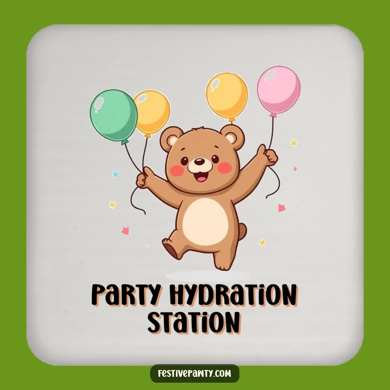 Funny Dancing Bear Coasters: Protect Surfaces with Party Flair, Gift Set