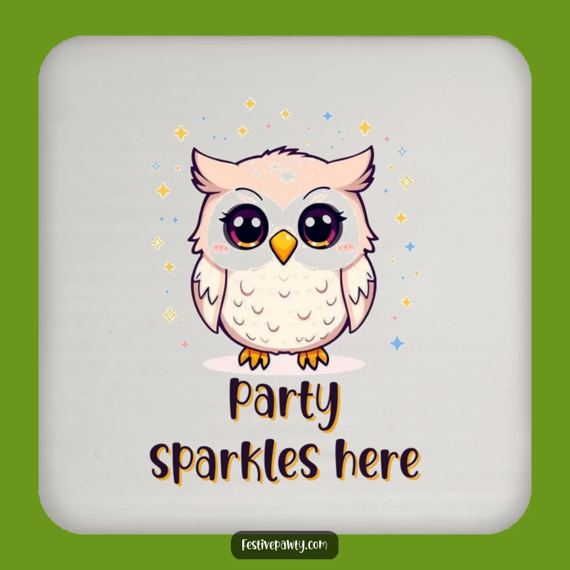 Funny Owl Glitter Surprise Drink Coaster: Protect Surfaces with Dazzling Fun, Funny Gift