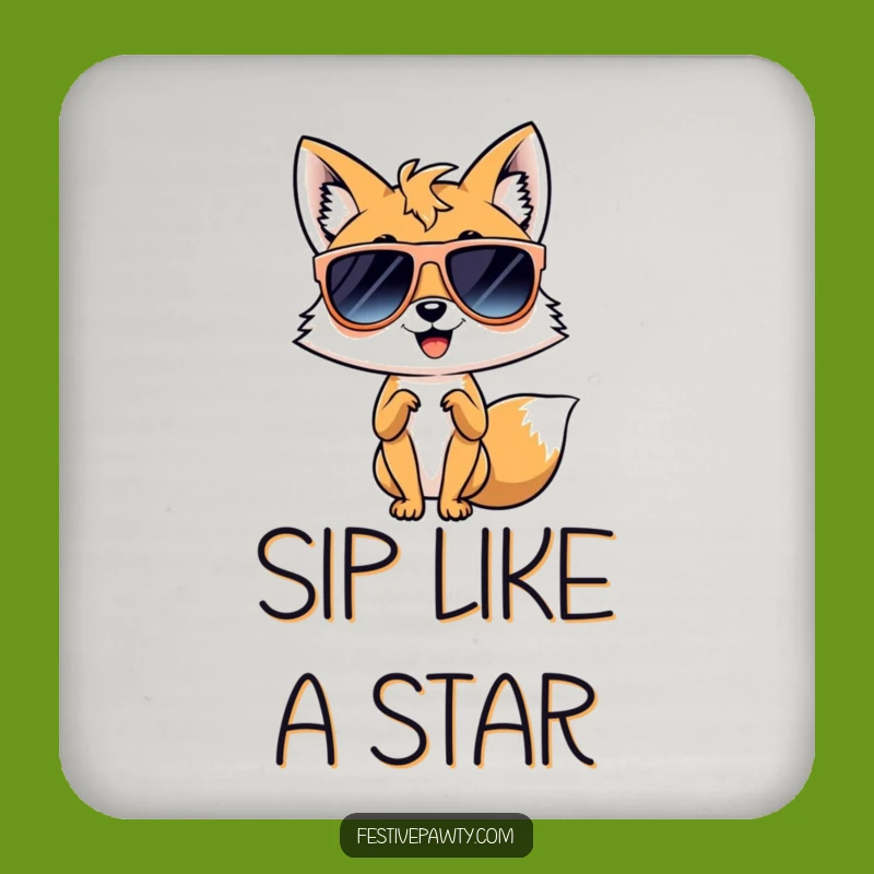 Funny Diva Fox Drink Coaster: Sassy Protection for Glamorous Surfaces