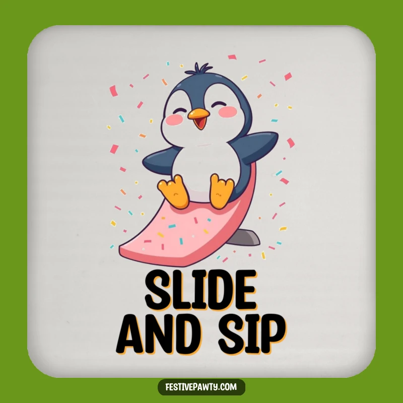 Funny Penguin Slide Coaster: Protect Surfaces with Arctic Giggles, Perfect Gift