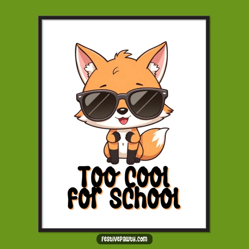 Bold Funny Diva Fox Sunglasses Poster - Add Glamorous and Humorous Wall Art