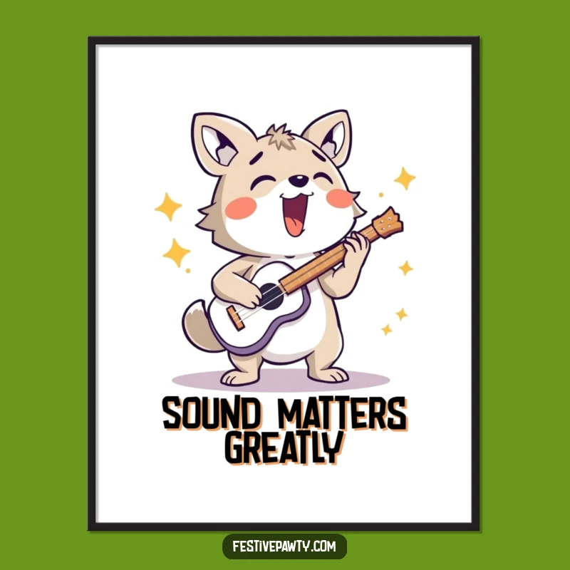 Funny Loud Musician Animal Poster Print - Energetic Wall Art Funny Gift