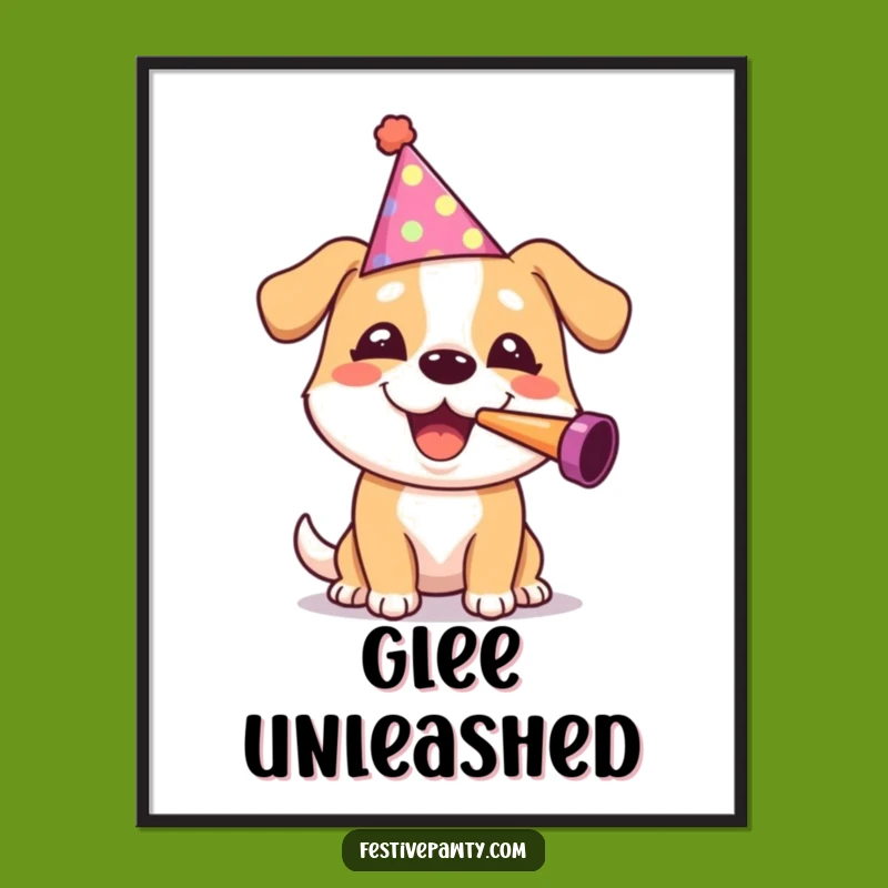 Funny Dog Party Poster: Hilarious Art for Cheerful Spaces