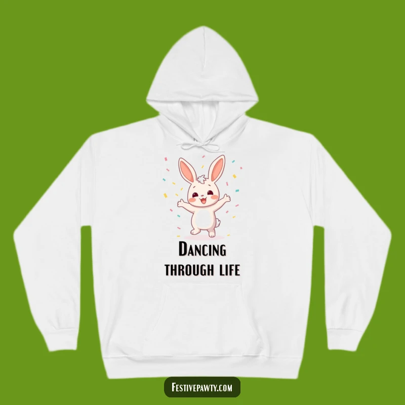 Cozy Funny Bunny Dancing Hoodie: Warm & Hilarious Gift for Happy Vibes