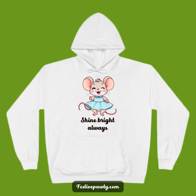 Funny Mouse Party Hoodie: Delighted Dress-Up Mouse - Cozy Humorous Gift