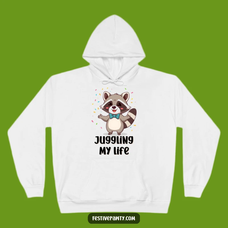 Cozy Funny Raccoon Bowtie Confetti Hoodie: Warmth Meets Hilarious Style