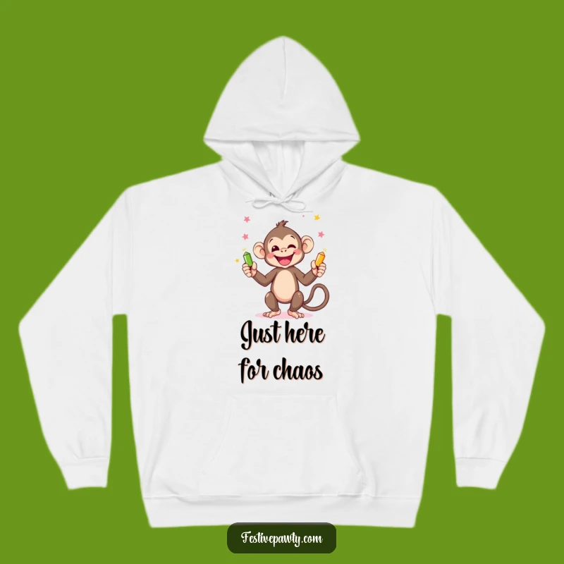 Funny Monkey Juggling Hoodie - Cozy and Hilarious Party Animal Apparel