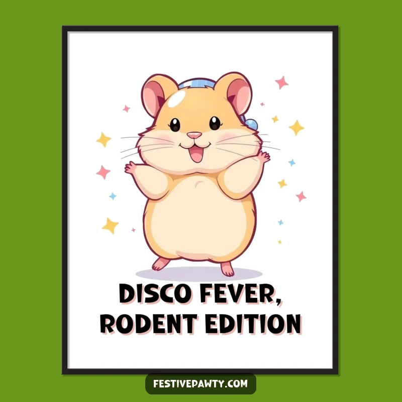 Free Printable Wall Art: Disco Hamster Dance! Fun Downloadable Decor Gift