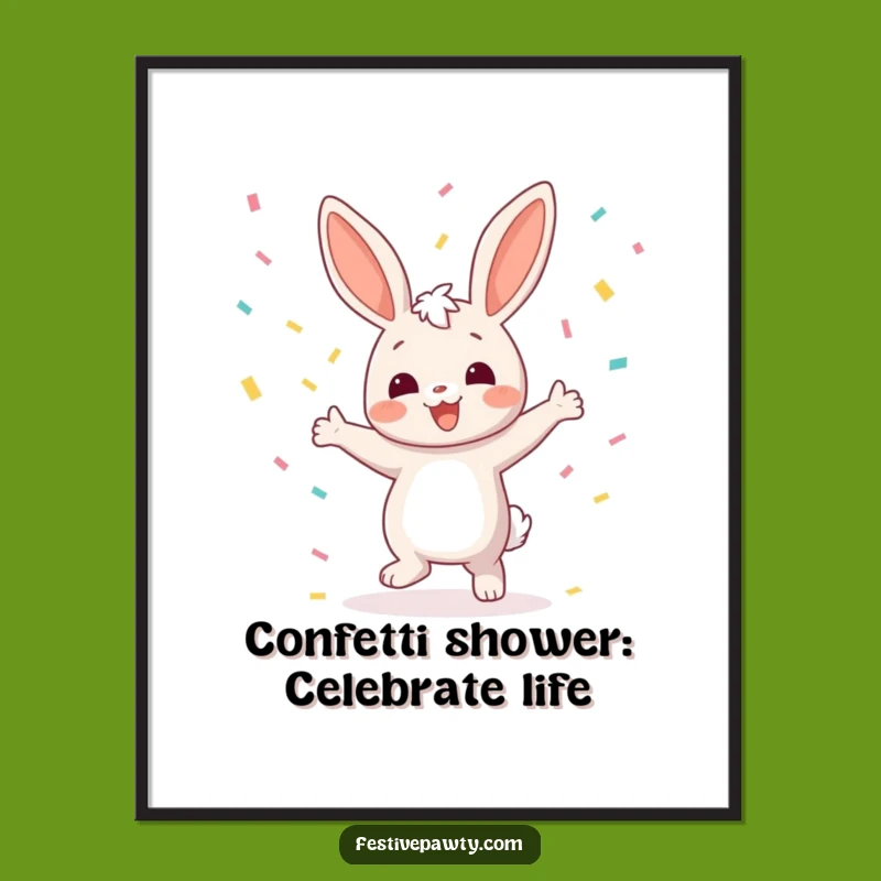 Free Printable Bunny Art: Confetti Dance Downloadable Wall Decor for Happy Spaces