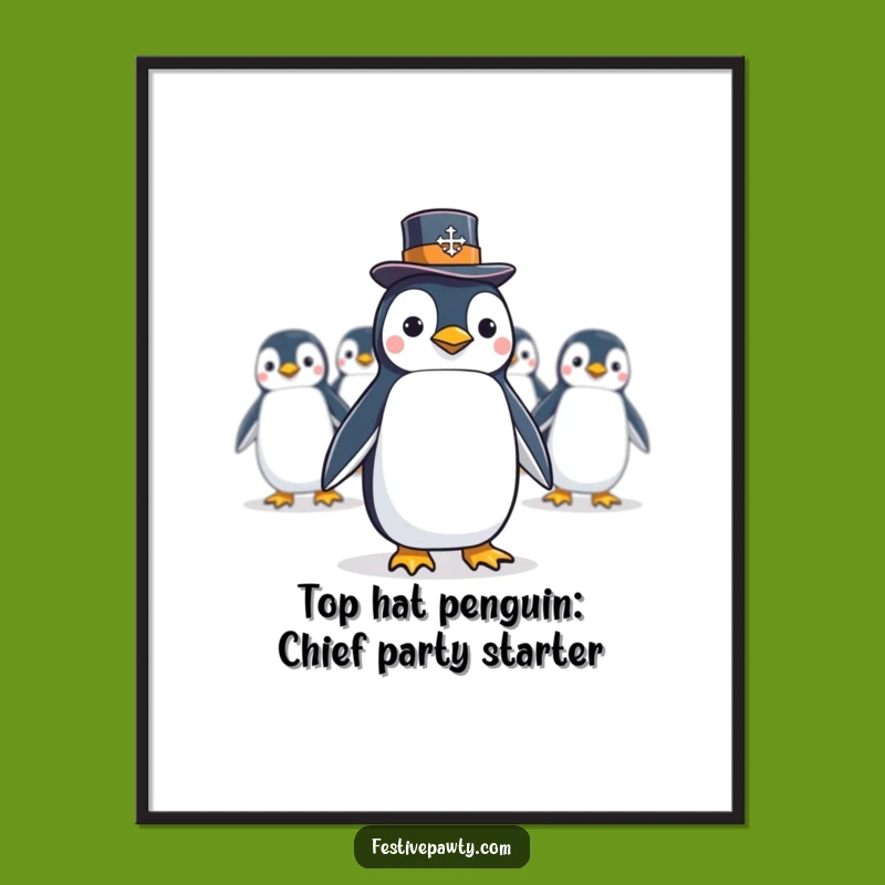 Free Printable Penguin Conga Line Wall Art - Funny Downloadable Decor