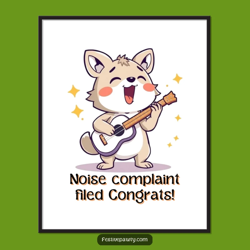 Funny Free Printable Wall Art: Energetic Animal Musician Downloadable Decor