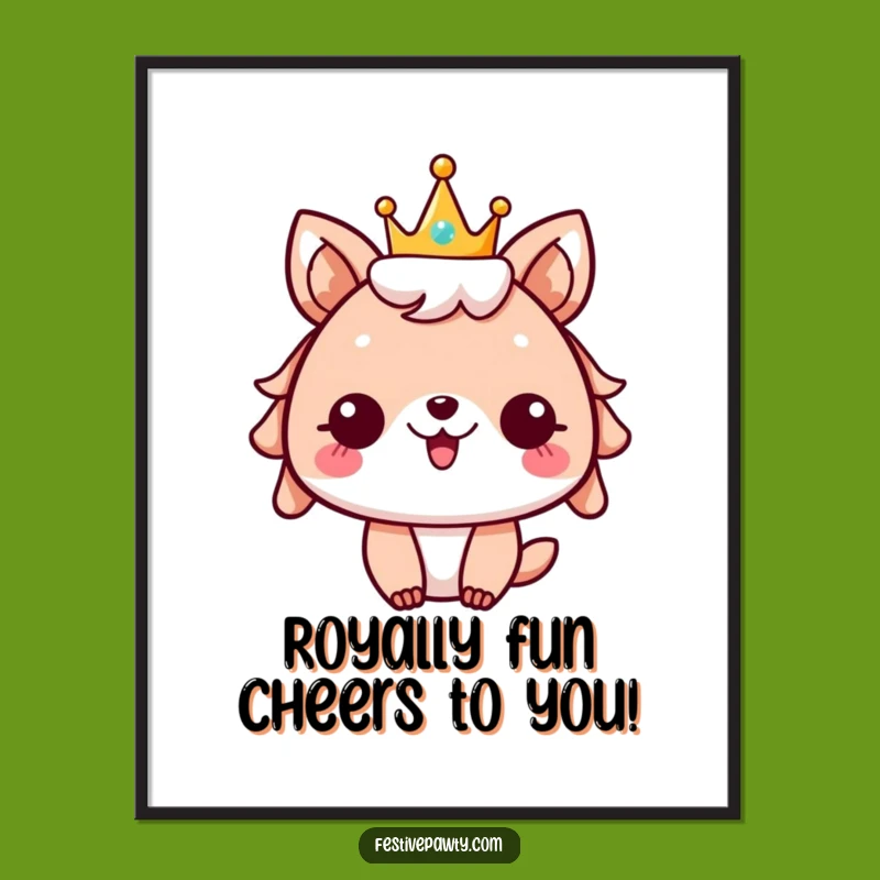 Funny Free Printable Wall Art: Festive Animal Crown Cheer - Party Downloadable Decor