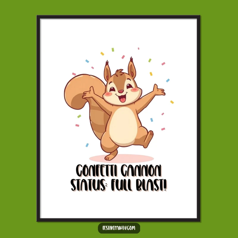 Funny Free Printable Wall Art: Triumphant Squirrel Cartwheel for Happy Decor!