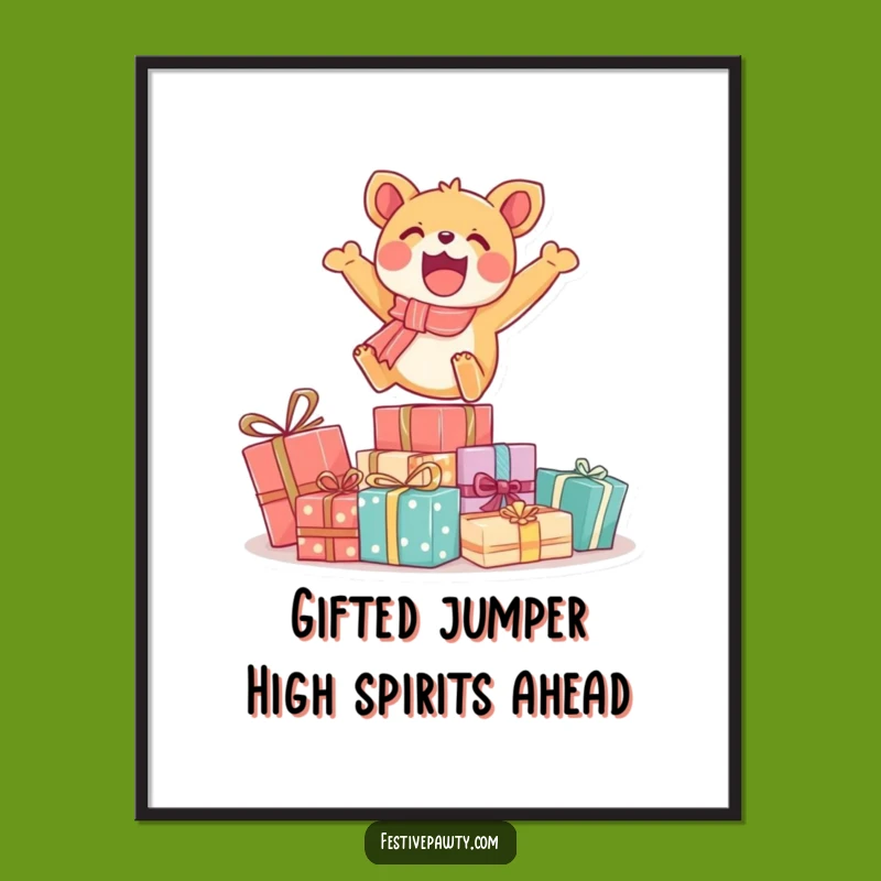 Funny Free Printable Wall Art: Gift Leap Animal Decor - Download Now!
