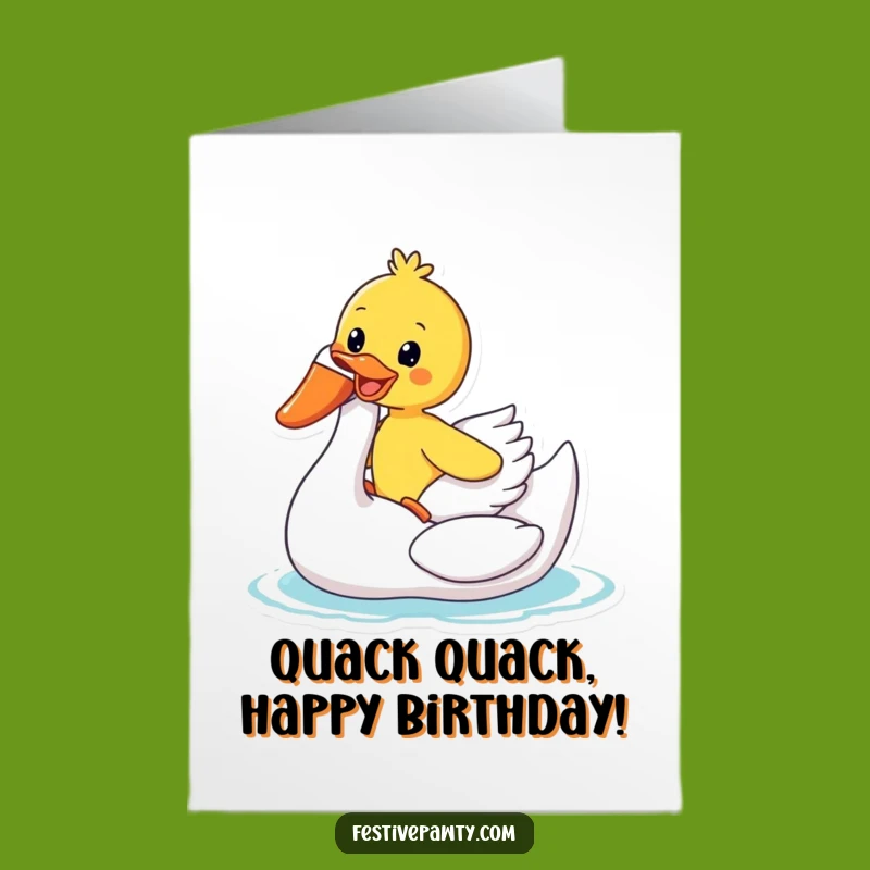 Free Printable Birthday Card: Duck Swan Float Fun, Funny Gift!