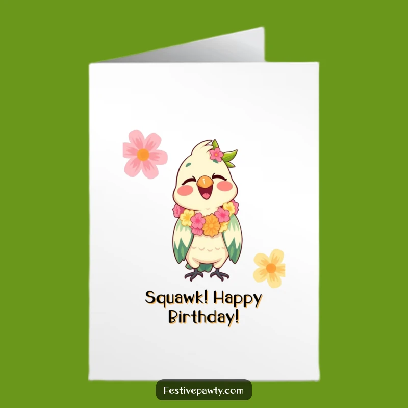 Free Printable Birthday Card: Giggling Parrot Party, Fun Downloadable Gift