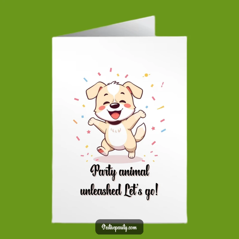 Free Printable Dog Birthday Card: Funny Dancing Pup Downloadable Gift for Pet Lovers