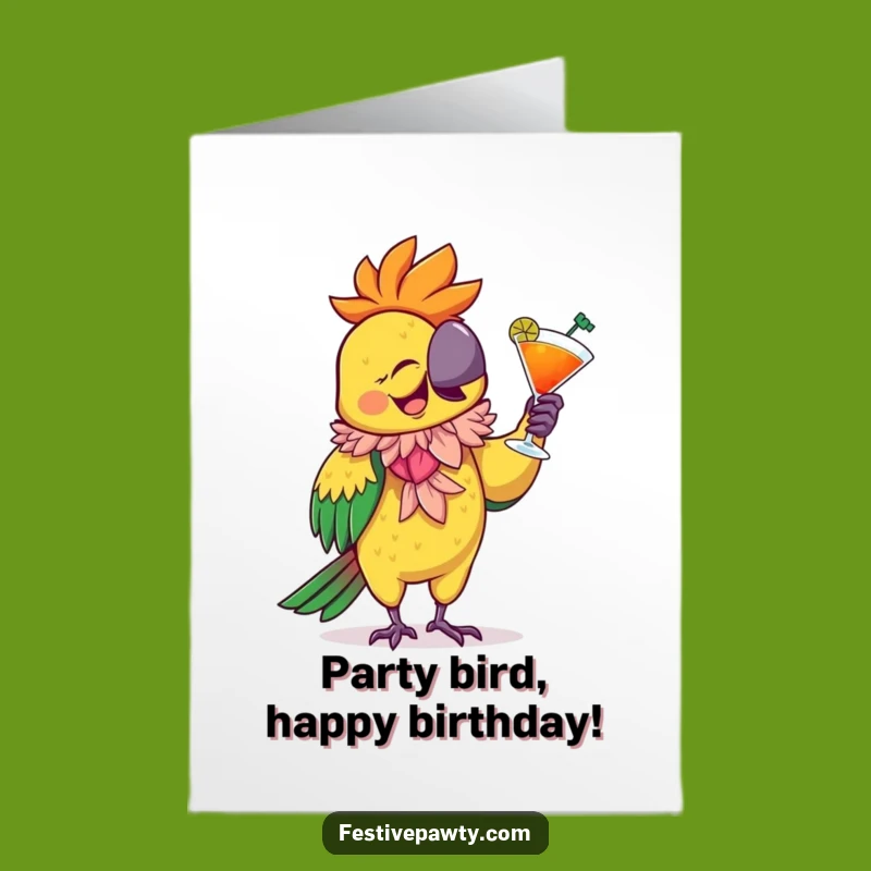 Free Printable Birthday Card: Party Parrot Fun! Humorous Downloadable Gift
